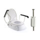 Russka spare part toilet seat with rubber buffers for toilet seat risers with armrests 17522000N