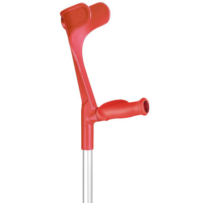 Ossenberg Classic Walking Aid 140 kg snap button Anatomical Soft Grip silver red