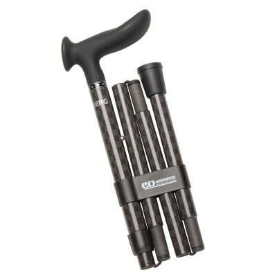 Ossenberg foldable carbon walking stick with duckbill handle