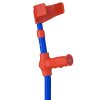 Ossenberg Kiddy Walking Aid 100 kg Push Button Adjustment Ergonomic Soft Grip blue red