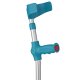 Ossenberg Gehhilfe Kiddy 100kg Druckknopf ergonomischer Softgriff silber/ türkis