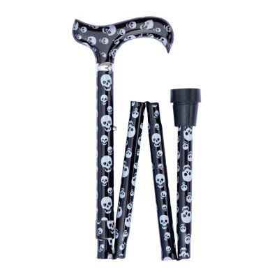 Gastrock Classic Canes Schlank-Faltstock Totenköpfe