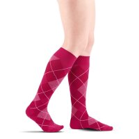 Sigvaris 832 Women's Knee High Compression Socks - 20-30 MmHg, Microfiber Royal Blue Argyle, Closed Toe - View #5